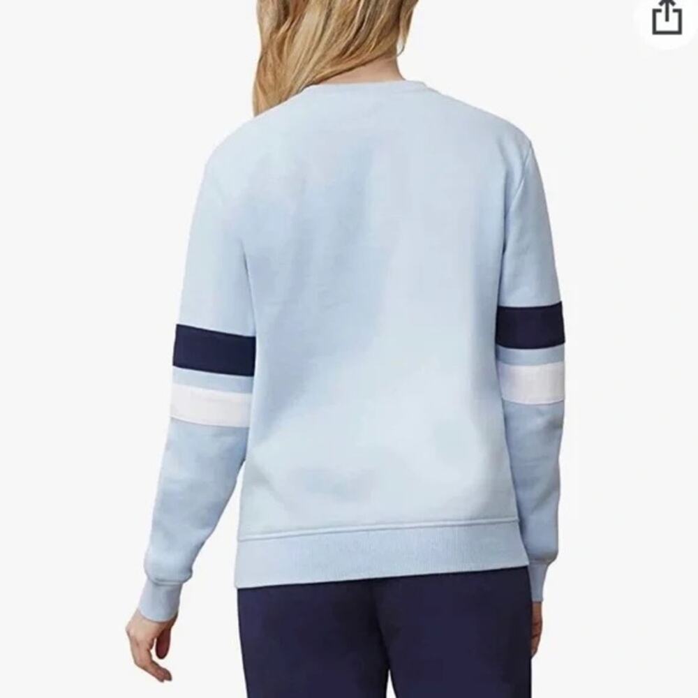 Fila | Women's Natalie Pullover Crewneck Sweatshirt big logo vintage feel stripe - Picture 14 of 14